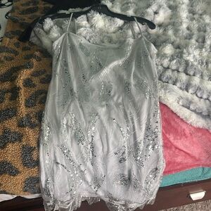 Tatyana Sequin Dress in Rose Silver